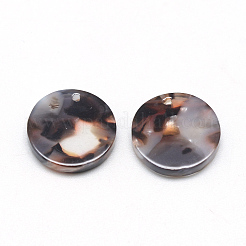 セルロースアセテート（樹脂）ペンダント  フラットラウンド  ココナッツブラウン  21.5~22x21.5~22x2.5mm  穴：1.5mm&nbsp;KY-S139E-A320