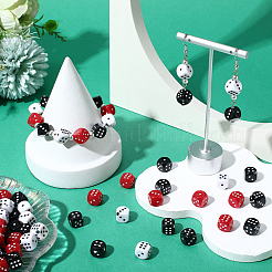 180個3色アクリルビーズ  サイコロ  ミックスカラー  9.5~10x9.5~10.5x9.5~10.5mm  穴：1.2~2.5mm  60個/カラー&nbsp;OACR-PA0001-08