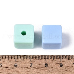 不透明なプラスチックビーズ  キューブ  ミックスカラー  13.5x13x13mm  穴：3.2mm  約198個/500g&nbsp;KY-N025-30