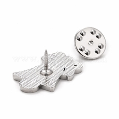 クリスマスベルエナメルピン  バックパック服の合金バッジ  プラチナ  レッド  27x17x2mm&nbsp;JEWB-G010-14P
