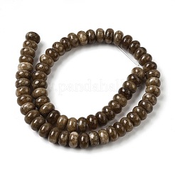 染め加工天然石ホワイトジェイドビーズ連売り  ロンデル  シエナ  10x6mm  穴：1.2mm  約63個/連  14.88''（37.8センチメートル）&nbsp;G-G107-A33-01