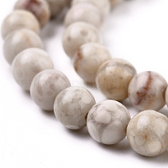 天然のマイファナイト/マイファンストーンビーズ連売り  ラウンド  6mm  穴：1mm  約62個/連  15.1インチ（38.4cm）&nbsp;X-G-I187-6mm-01