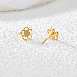 201ステンレススチールスタッドピアス  女性のための  花  10mm&nbsp;XO5531-2