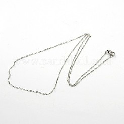 変色しない304ステンレススチールアズキチェーンネックレス  カニカン付き  ステンレス鋼色  19.6インチ（50cm）  1mm&nbsp;NJEW-H433-1mm-03P