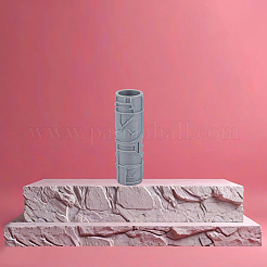 プラスチックハンドル粘土テクスチャローラー  陶器ツール  スレートグレイ  100~102x30~31.5mm&nbsp;DIY-WH0699-88B