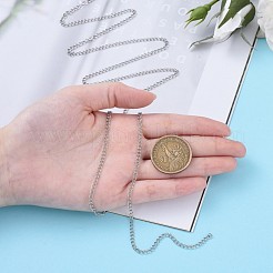 変色しにくい304ステンレススチールカーブチェーン  スプールで  ツイストチェーン  ハンダ付け  ステンレス鋼色  3.5x2.4x0.5mm&nbsp;CHS-F006-04A-P