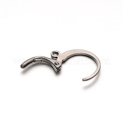 変色しにくい304ステンレススチールフレンチフックピアス金具  カン付き  ステンレス鋼色  14.5x12x2mm  穴：1.2mm&nbsp;STAS-E103-06P