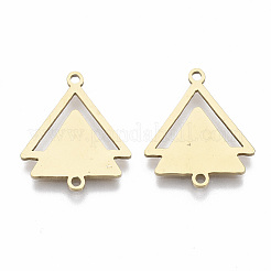 201 ステンレススチールリンクコネクター  レーザーカットリンク  二重三角形  ゴールドカラー  19.5x16x1mm  穴：1.4mm&nbsp;LS-STAS-R104-018G