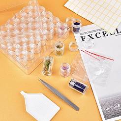 DIYシードビーズコンテナキット  プラスチック製ビーズ収納ケース、再封可能な袋、トレイプレート付き  鉄ピンセット  ラベルシールステッカー  透明  ボトル：4.75x2.7センチメートル  30個/セット&nbsp;DIY-BC0011-72