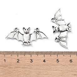 チベット風合金チャーム  ハロウィン用  鉛フリー＆カドミウムフリー  バット  15x33x2mm  穴：1.2mm  541個/ 1000g&nbsp;TIBE-H142-22AS-02