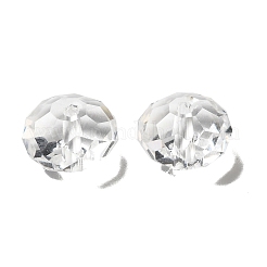 K9ガラス模造オーストリアクリスタルビーズ  多面カット  ロンデル  透明  12x8mm  穴：1.2~1.5mm&nbsp;GLAA-D015-01C-01