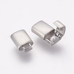 変色しにくい304ステンレススチール製の折りたたみ式留め具  両端が接着されたマグネットクラスプ  長方形  艶消し  ステンレス鋼色  22.5x8x4.5mm  穴：2x6mm&nbsp;STAS-K145-30P