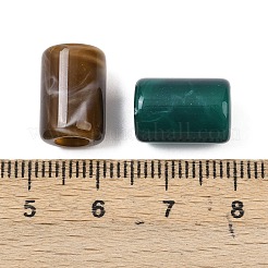 オペークアクリルヨーロピアンビーズ  雲の効果  ミックスカラー  大穴ビーズ  コラム  14x10mm  穴：4.5mm  約581個/500g&nbsp;OACR-G055-01C