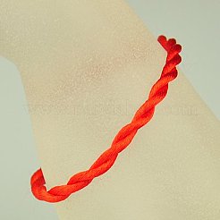 ナイロンラテイルサテンコードブレスレット作り  レッド  190x3mm&nbsp;AJEW-JB00019-02