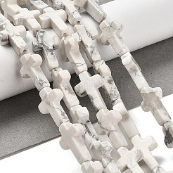 天然石ハウライトビーズ連売り  クロス  14.5x11x4.5mm  穴：0.8mm  約27個/連  15.35''（39センチメートル）&nbsp;LS-G-I337-A07-02