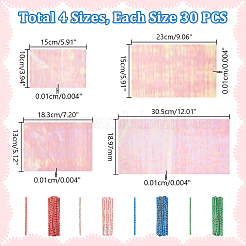 4種類のOPPプラスチックバッグ  鉄のネクタイ付き  長方形  カラフル  15~30.5x10~15.5x0.01cm  30個/スタイル&nbsp;ABAG-GA0001-30