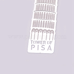 ステンレス製のブックマーク  ピサの斜塔  ステンレス鋼色  178x19x1.5mm&nbsp;STAS-WH0015-46P
