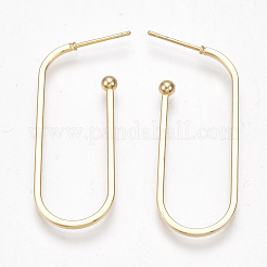真鍮製スタンドピアス  ニッケルフリー  18KGP本金メッキ  17.5x45mm  ピン：0.8mm&nbsp;KK-S350-349G