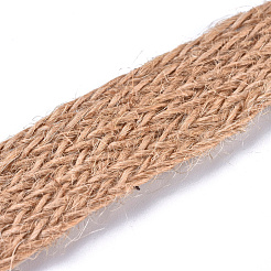 ジュートリボン  編組ジュートロープ  芸術工芸品のDIY装飾ギフトラッピング用  淡い茶色  15x1mm&nbsp;OCOR-WH0032-79