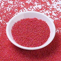 MIYUKIラウンドロカイユビーズ  日本製シードビーズ  （rr140fr）マット透明赤オレンジab  11/0  2x1.3mm  穴：0.8mm  約1100PCS /ボトル  10 G /ボトル&nbsp;SEED-JP0008-RR0140FR