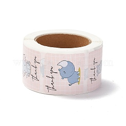 粘着ありがとうステッカーロール  四角い紙ギフト画像ステッカー  言葉  3.3x5.9cm&nbsp;X-DIY-M035-03G