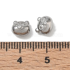 304ステンレススチールビーズ  クマ  ステンレス鋼色  6.5x7x6mm  穴：1.4mm&nbsp;SA-CBA740F-31P