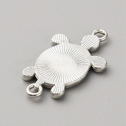 合金エナメルコネクタチャーム  タートルリンク  プラチナ  藤紫色  27.5x15.5x2mm  穴：1.4mmと1.6mm&nbsp;ENAM-WH0061-47J