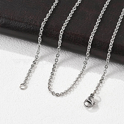 2mm 304ステンレススチールアズキチェーンネックレス20個  カニカン付き  紙のディスプレイカード付き  変色しない  ステンレス鋼色  23.6インチ（60cm）&nbsp;MAK-BM0001-04