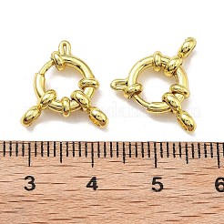 イオンプレーティング（IP）ステンレススチールスプリングリング留め金  18KGP本金メッキ  12.5x10x4mm  穴：0.5mm＆2mm&nbsp;STAS-G347-17A-G
