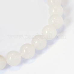 天然石ホワイトジェイドラウンドビーズ連売り  6~6.5mm  穴：1mm  約60~63個/連  15インチ&nbsp;G-E334-6mm-13
