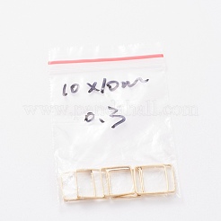 真鍮製フレームコネクター  長持ちメッキ  正方形  24KGP本金メッキ  8x8x1mm  内径：6x6mm&nbsp;X-KK-Y003-01B-G