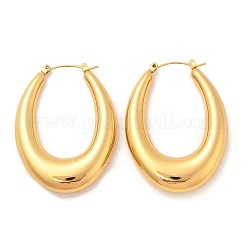 304ステンレススチール製オーバルフープピアス  ゴールドカラー  49x36x8mm&nbsp;EJEW-Q011-14G