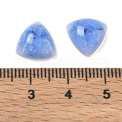 手作り磁器カボション  三角形  ブルー  10.5x11x4.5~5mm&nbsp;PR-CBA642C-03B