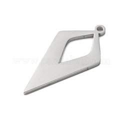 変色しない304ステンレススチールペンダント  レーザー切断  ステンレス鋼色  凧  24.5x12x1mm  穴：1.2mm&nbsp;STAS-B056-24P-01