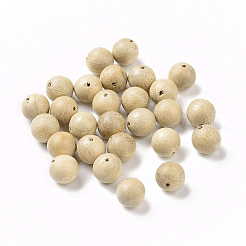 クスノキビーズ  染色されていない  ラウンド  乳白色  10mm  穴：1.5~1.6mm  約1500個/500g&nbsp;WOOD-K007-02A