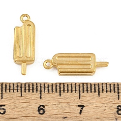 304ステンレスペンダント  アイスサッカーチャーム  イオンプレーティング（ip）  20KGP本金メッキ  17x5.5x3mm  穴：1mm&nbsp;STAS-B167-23A-G