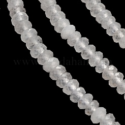 天然石クオーツクリスタルビーズ連売り  水晶  多面カット  ロンデル  4x2mm  穴：0.8mm  約166個/連  15.16''（38.5センチメートル）&nbsp;G-H321-B01