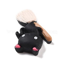 Besom不透明な樹脂カボションを持つ猫  ハロウィン用  ブラック  18.5x28.5x6.5mm&nbsp;RESI-F031-03