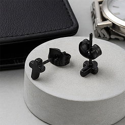 真鍮スタッドピアス12個（3色）  クロス  ミックスカラー  87x16mm  4個/カラー&nbsp;EJEW-GO0003-10