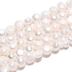 天然養殖淡水パールビーズ連売り  ナゲット  乳白色  6~7x6~8x3~5.5mm  穴：0.4~0.5mm  約28個/連  6.69~6.89''（17~17.5センチメートル）&nbsp;PEAR-T006-15D