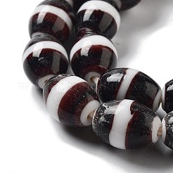 手作りのネパールランプワークビーズ  バレル  ココナッツブラウン  19x14mm  穴：2mm  約36個/連  26.38''（67センチメートル）&nbsp;LAMP-Z008-06F