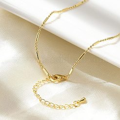 真鍮ボールコラムリンクチェーンネックレス  長持ちメッキ  ラックめっき  鉛フリー＆カドミウムフリー  18KGP本金メッキ  17.72インチ（45cm）&nbsp;NJEW-A042-06G