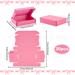 厚紙紙の梱包箱  メーラーボックス  長方形  ショッキングピンク  13.8x9.1x3.8cm&nbsp;CON-WH0089-202B