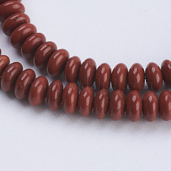 天然石レッドジャスパービーズ連売り  ロンデル  4.5~5x2~2.5mm  穴：0.8mm  約162~166個/連  15インチ&nbsp;G-P354-05-4x2mm