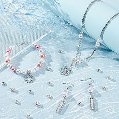 ラインストーンスペーサービーズ  正方形  ニッケルフリー  ホワイト  銀色のメッキ  サイズ：約5 5 MMX MMX 2.5mm  穴：1mm&nbsp;X-RSB071NF-01S
