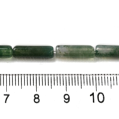 天然石モスアゲートビーズ連売り  コラム  13~14x4~4.5mm  穴：1.2mm  約14個/連  7.48''（19センチメートル）&nbsp;G-U010-A07-01