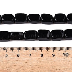 天然ブラックストーンビーズ連売り  直方体の  10~11.5x7.5~8.5x7~8mm  穴：1.2mm  約34個/連  15.16''（38.5センチメートル）&nbsp;G-T138-88
