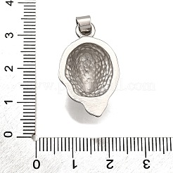 304ステンレスペンダント  ライオンチャーム  変色防止  ステンレス鋼色  28x16.5x11.5mm  穴：3x7mm&nbsp;STAS-B086-11C-P