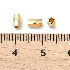 シェグレイスの真鍮ビーズ  カドミウムフリー＆ニッケルフリー＆鉛フリー  バレル  多面カット  18KGP本金メッキ  3x3x5mm  穴：1.5mm&nbsp;XGRPCU851-279G