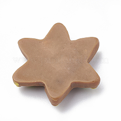 樹脂デコデンカボション  ジンジャースナップスノーフレーク  模造食品  キャメル  21x18x4mm&nbsp;CRES-N016-21
